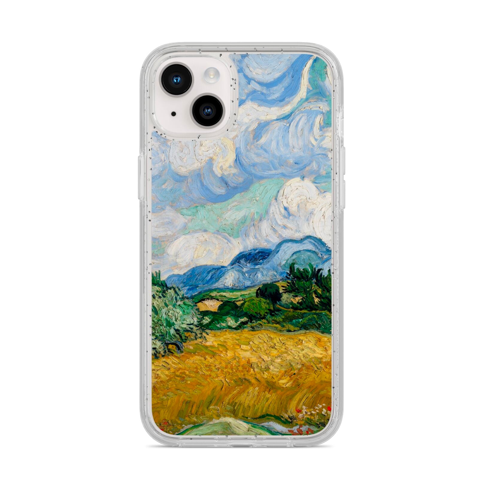 Van Gogh Wheat Field with Cypresses iPhone 14 Plus Glitter Tough Case Starlight