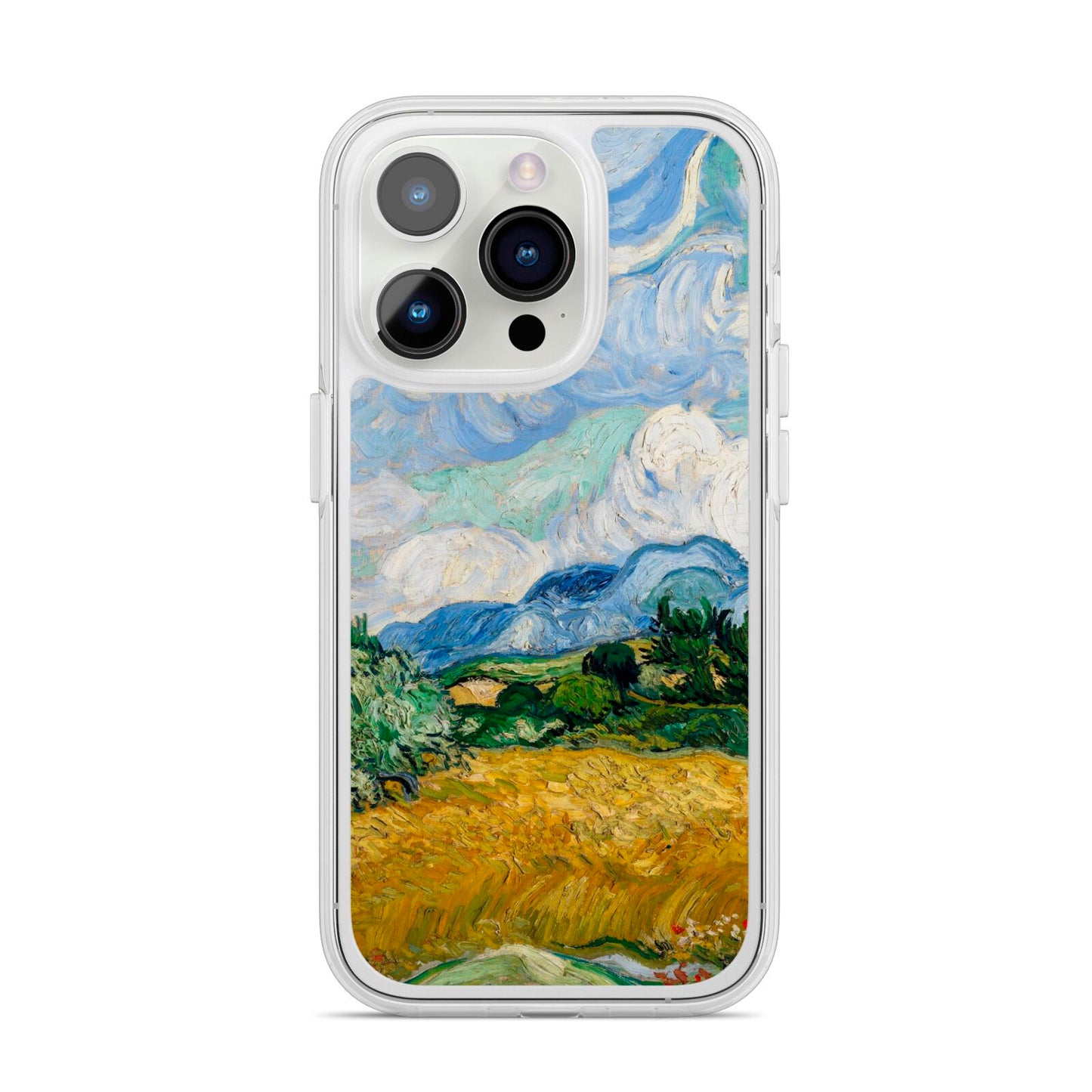 Van Gogh Wheat Field with Cypresses iPhone 14 Pro Clear Tough Case Silver