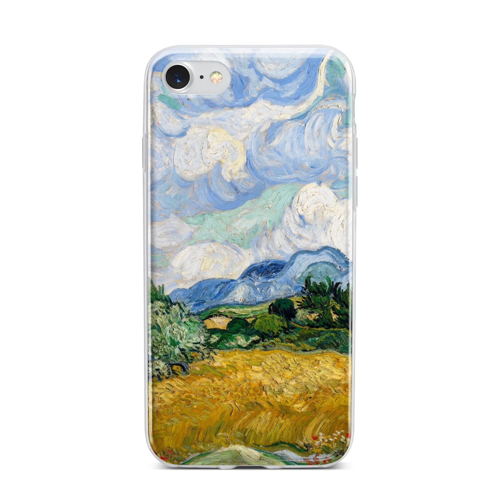 Van Gogh Wheat Field with Cypresses iPhone 7 Bumper Case on Silver iPhone