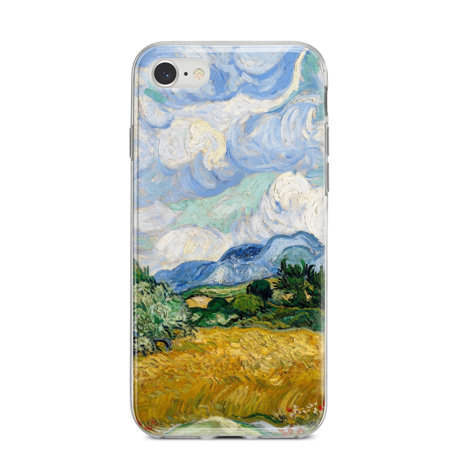 Van Gogh Wheat Field with Cypresses iPhone 8 Bumper Case on Silver iPhone