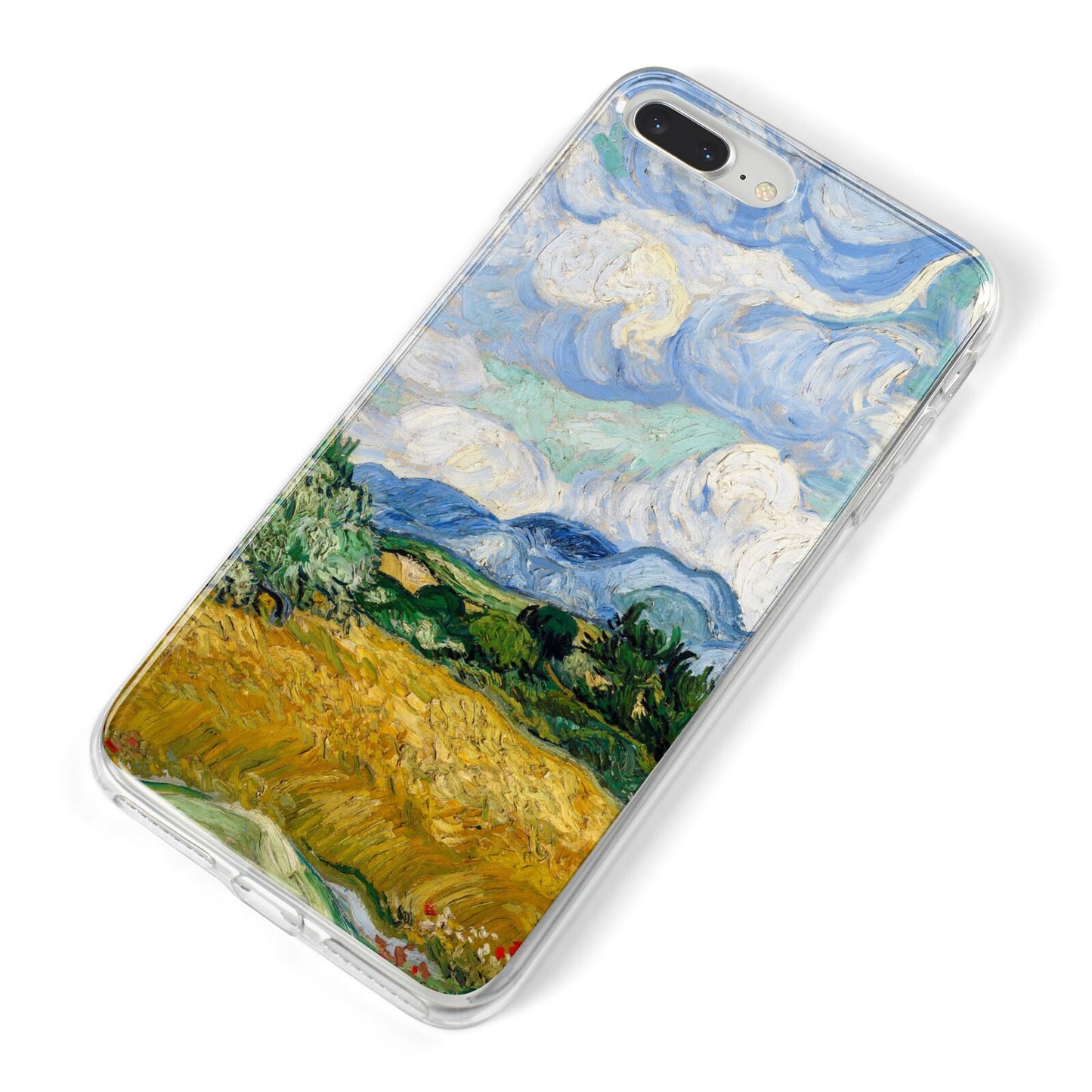 Van Gogh Wheat Field with Cypresses iPhone 8 Plus Bumper Case on Silver iPhone Alternative Image