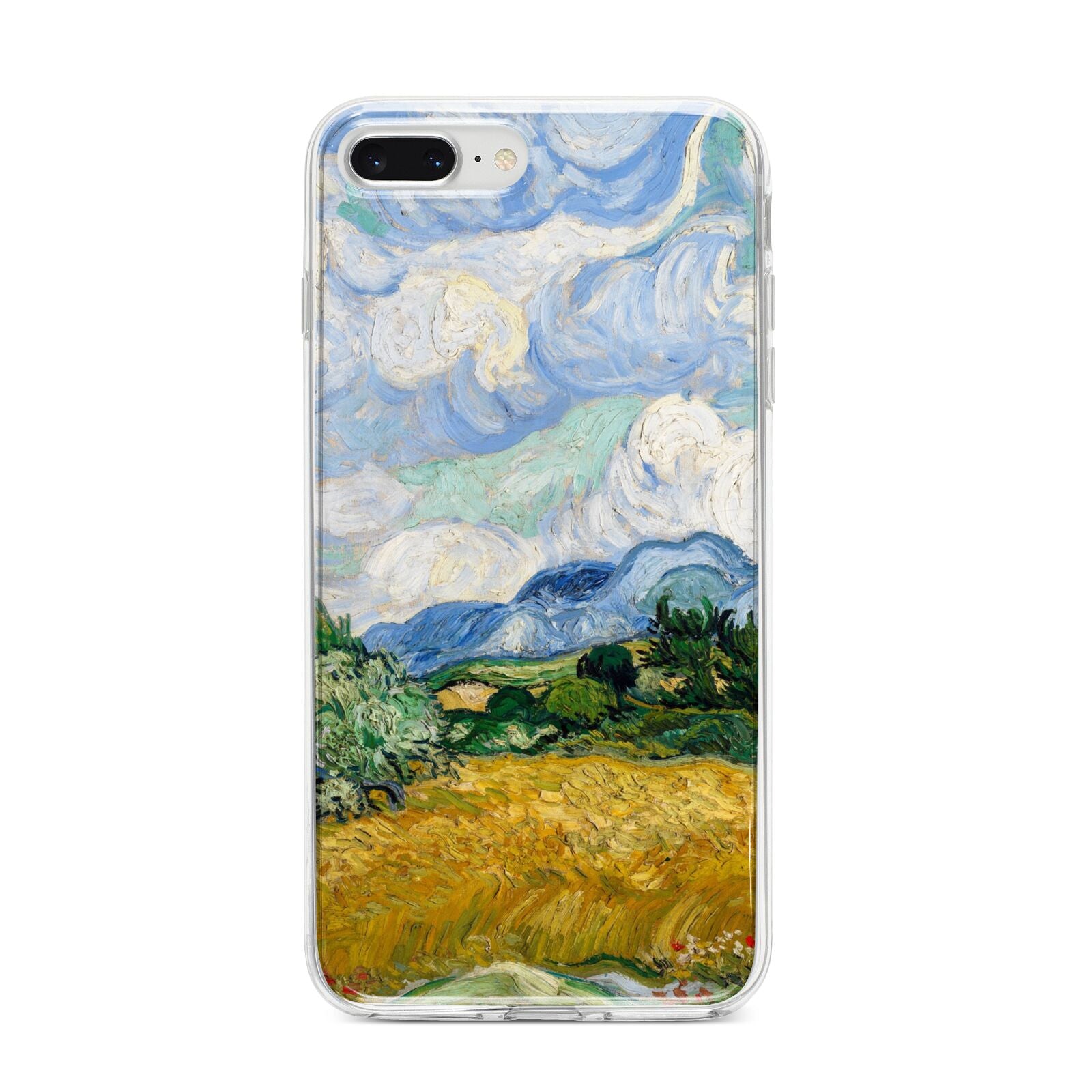 Van Gogh Wheat Field with Cypresses iPhone 8 Plus Bumper Case on Silver iPhone