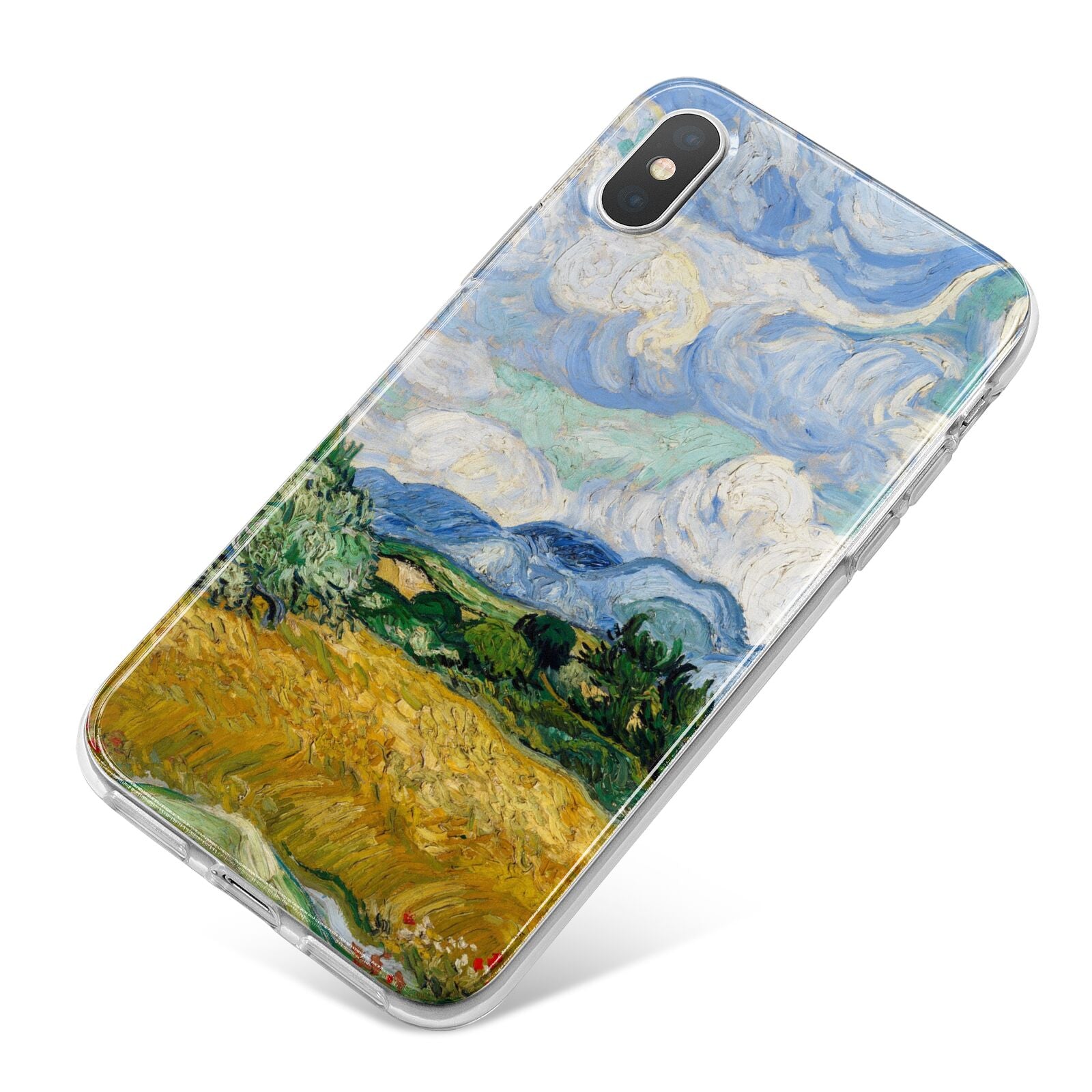 Van Gogh Wheat Field with Cypresses iPhone X Bumper Case on Silver iPhone