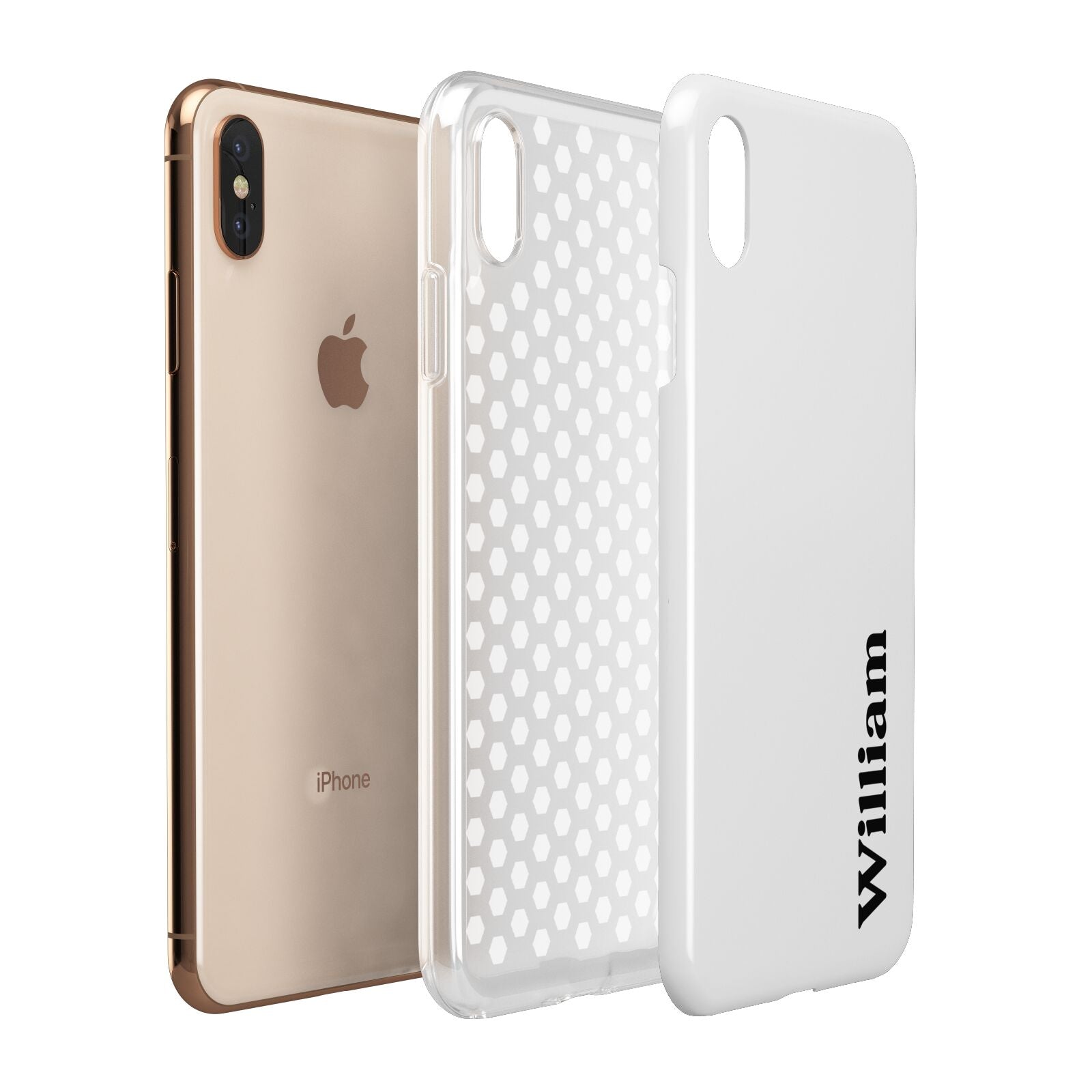 Vertical Name Apple iPhone Xs Max 3D Tough Case Expanded View