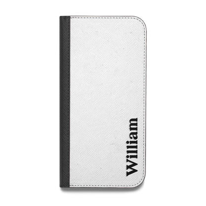 Vertical Name Vegan Leather Flip iPhone Case