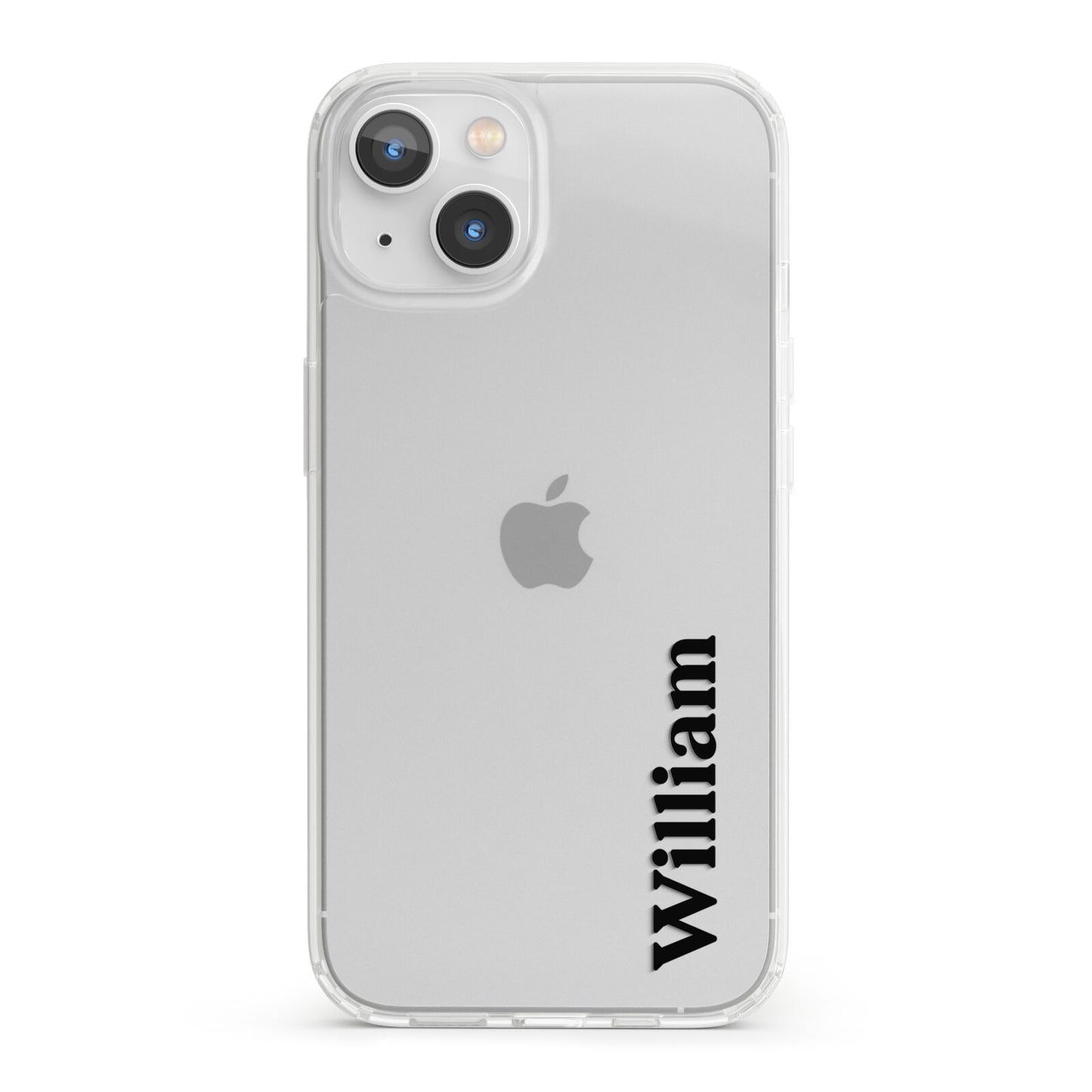 Vertical Name iPhone 13 Clear Bumper Case