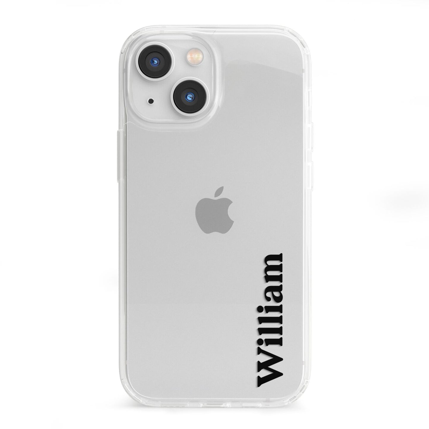 Vertical Name iPhone 13 Mini Clear Bumper Case