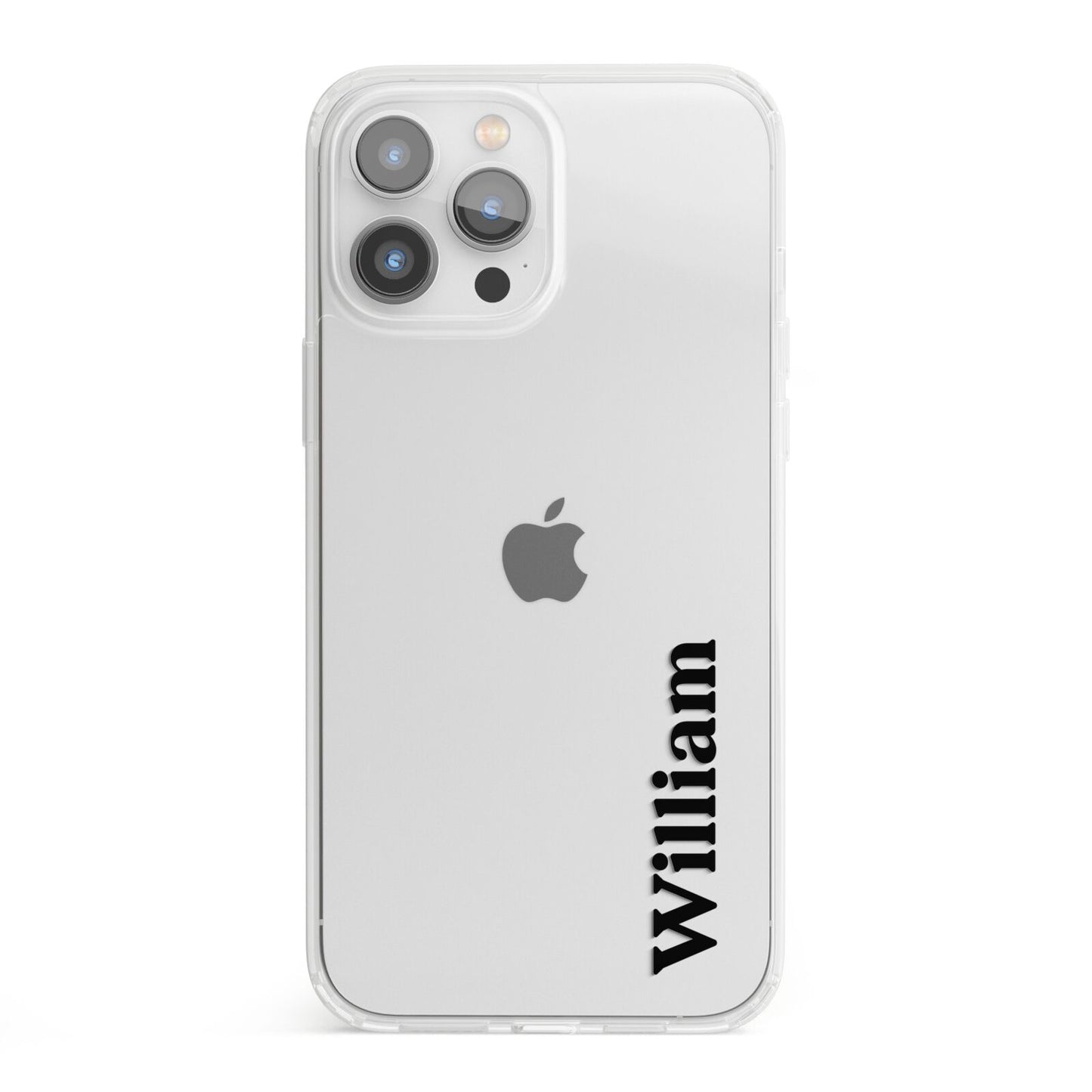 Vertical Name iPhone 13 Pro Max Clear Bumper Case