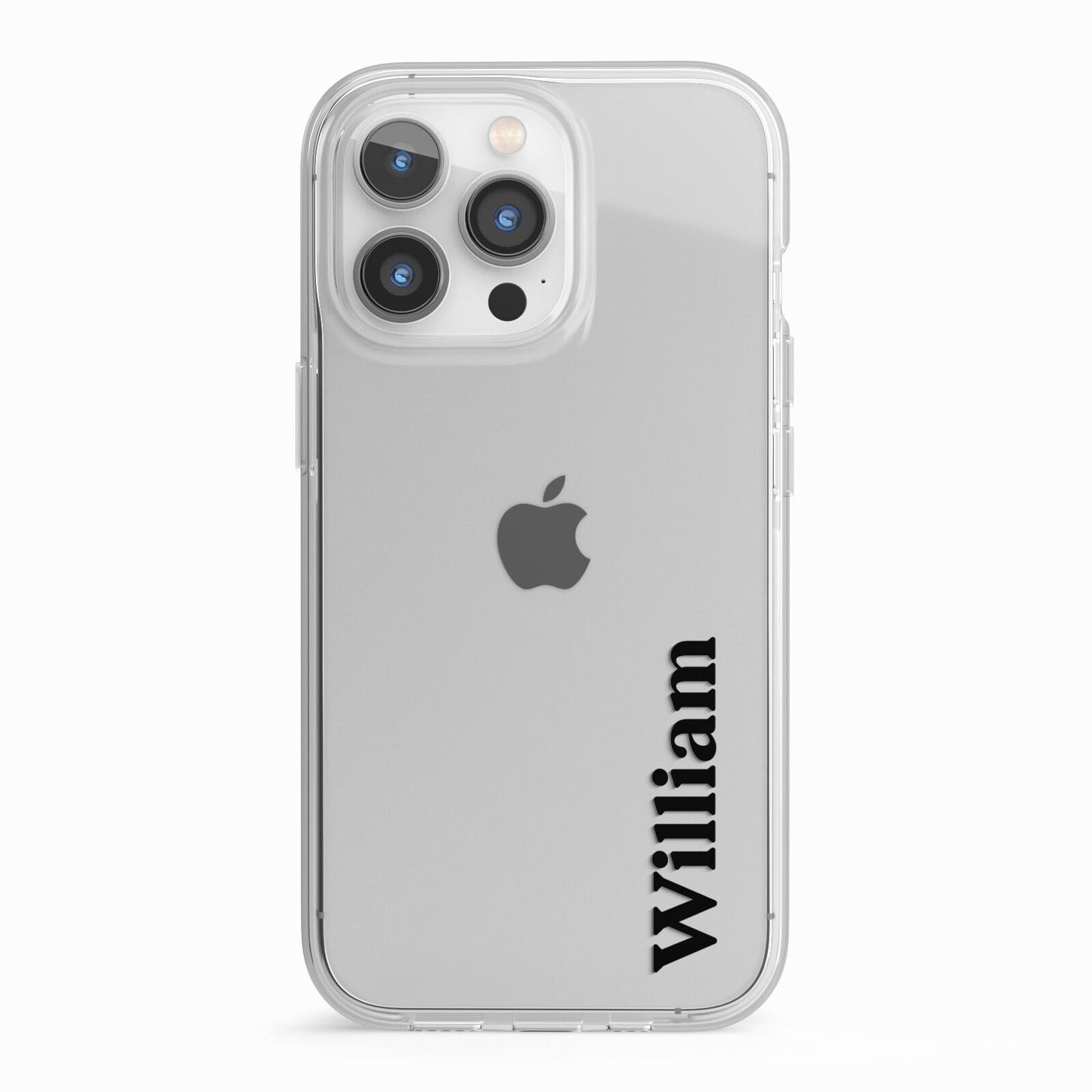 Vertical Name iPhone 13 Pro TPU Impact Case with White Edges