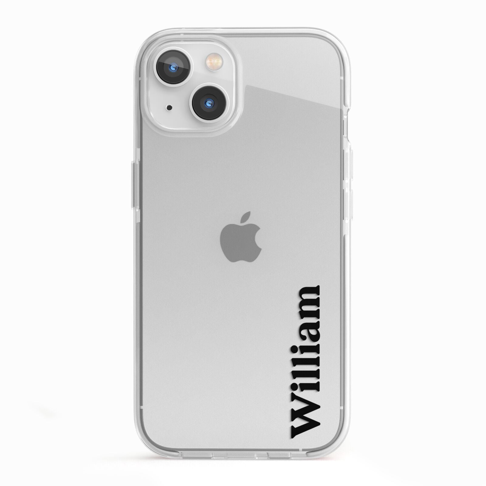 Vertical Name iPhone 13 TPU Impact Case with White Edges