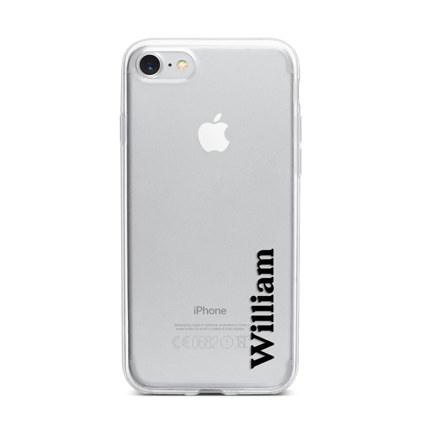 Vertical Name iPhone 7 Bumper Case on Silver iPhone