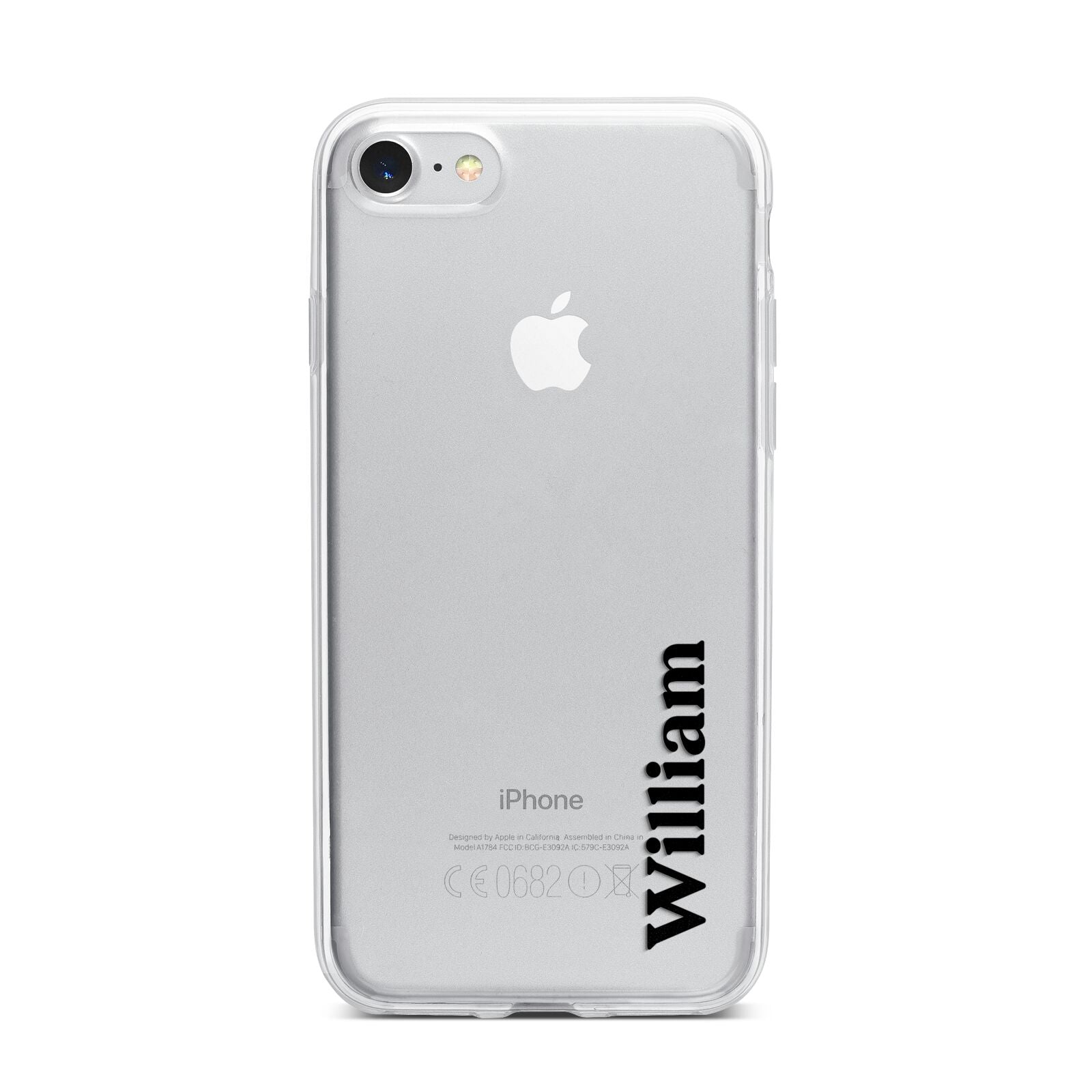 Vertical Name iPhone 7 Bumper Case on Silver iPhone