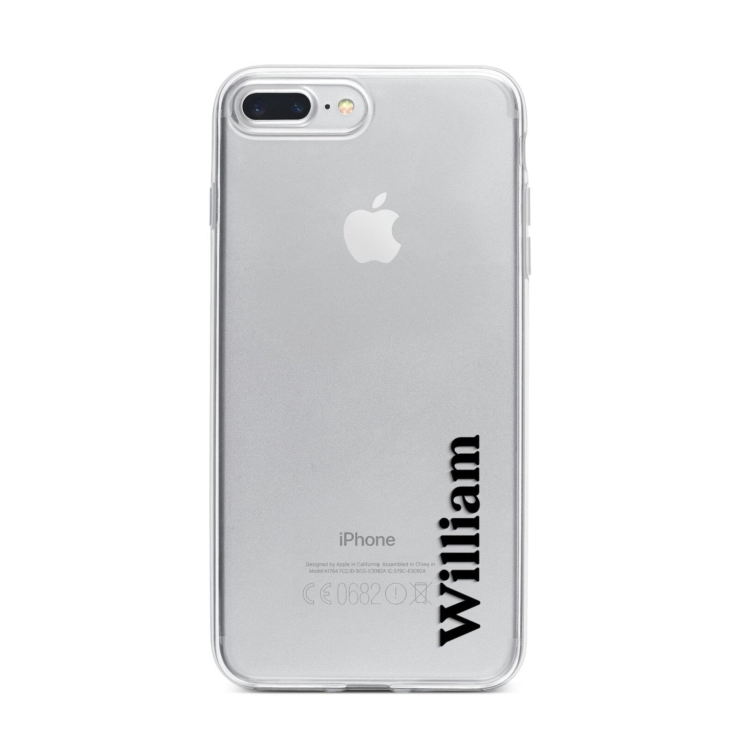 Vertical Name iPhone 7 Plus Bumper Case on Silver iPhone