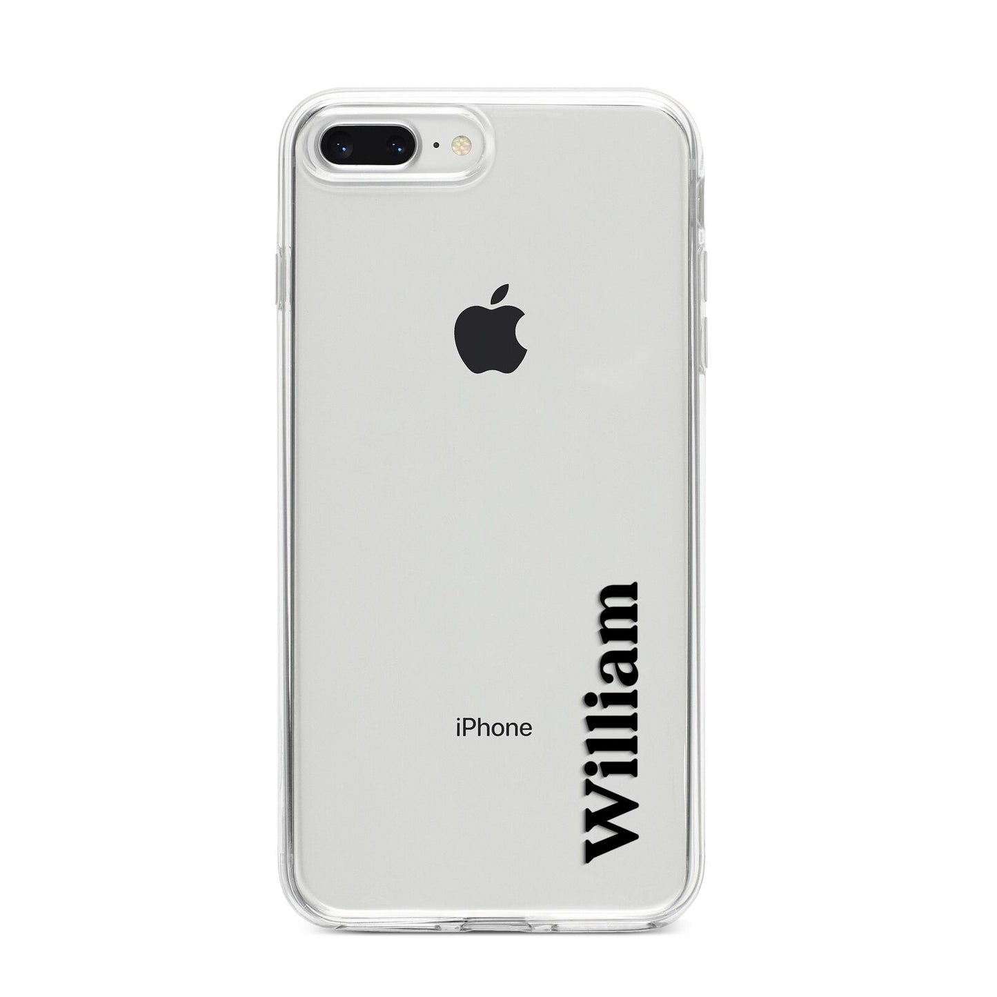 Vertical Name iPhone 8 Plus Bumper Case on Silver iPhone