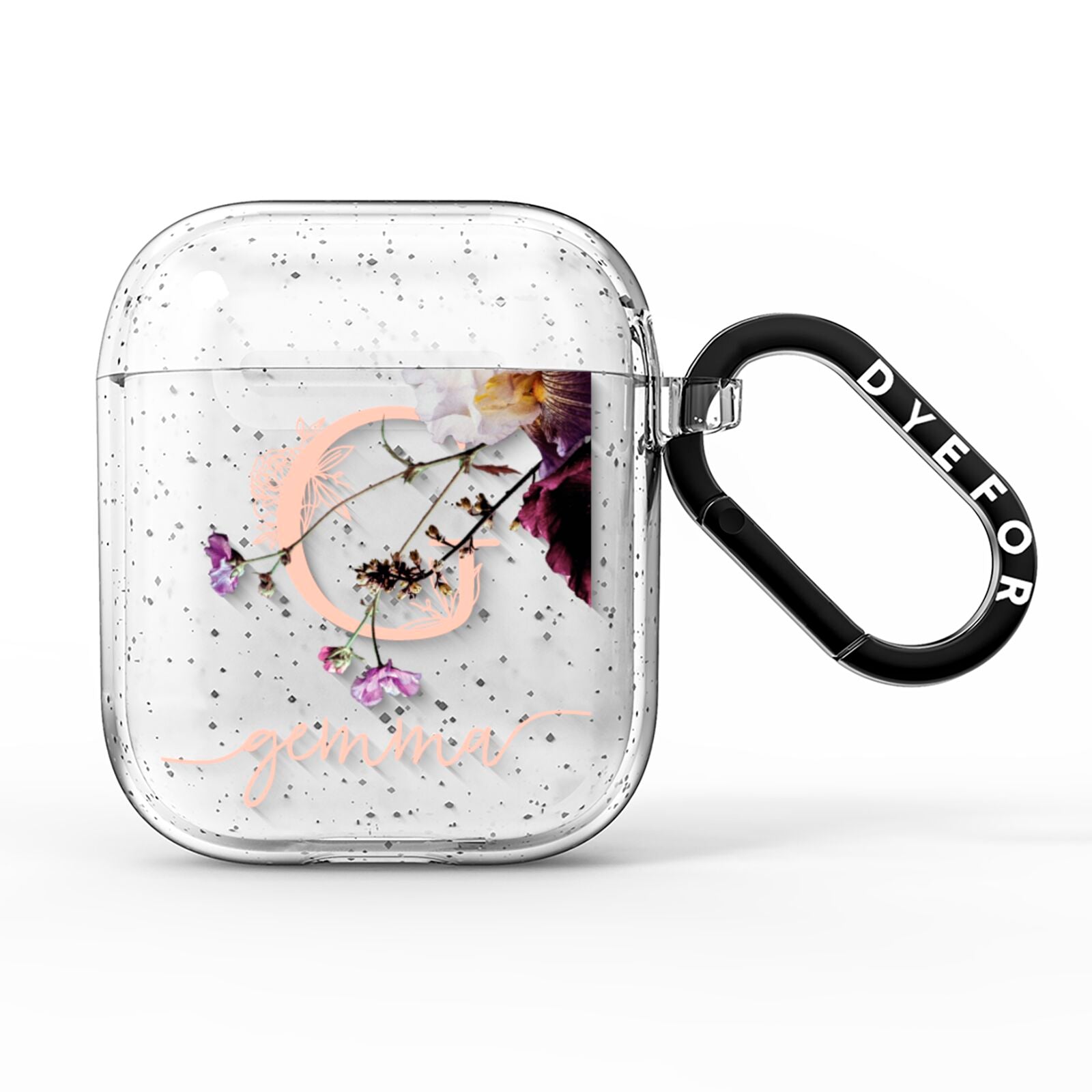Vintage Floral Personalised AirPods Glitter Case