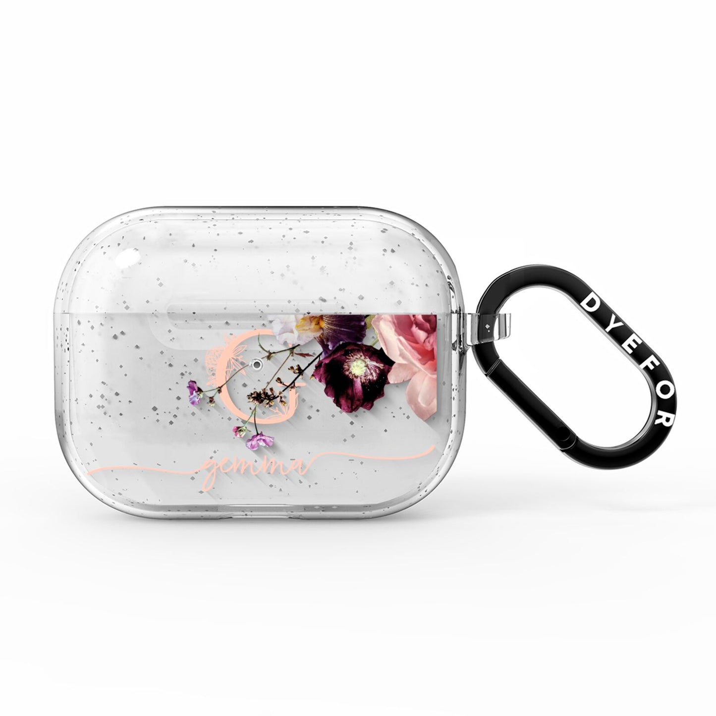 Vintage Floral Personalised AirPods Pro Glitter Case