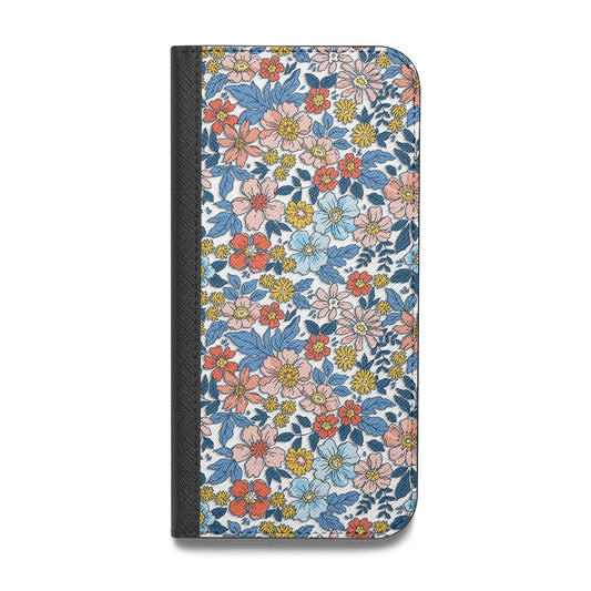 Vintage Flower Vegan Leather Flip iPhone Case