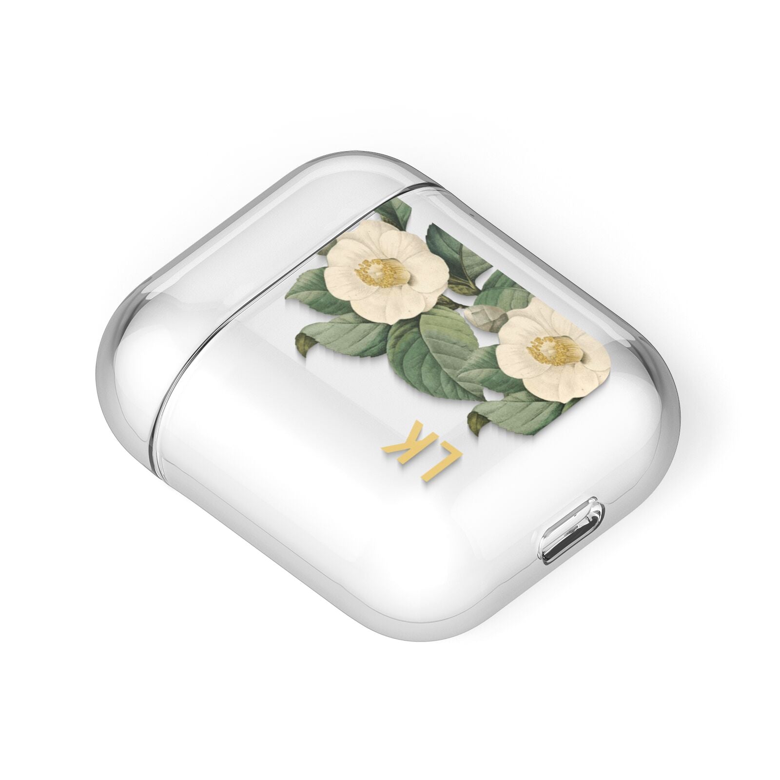 Vintage Flowers Personalised AirPods Case Laid Flat