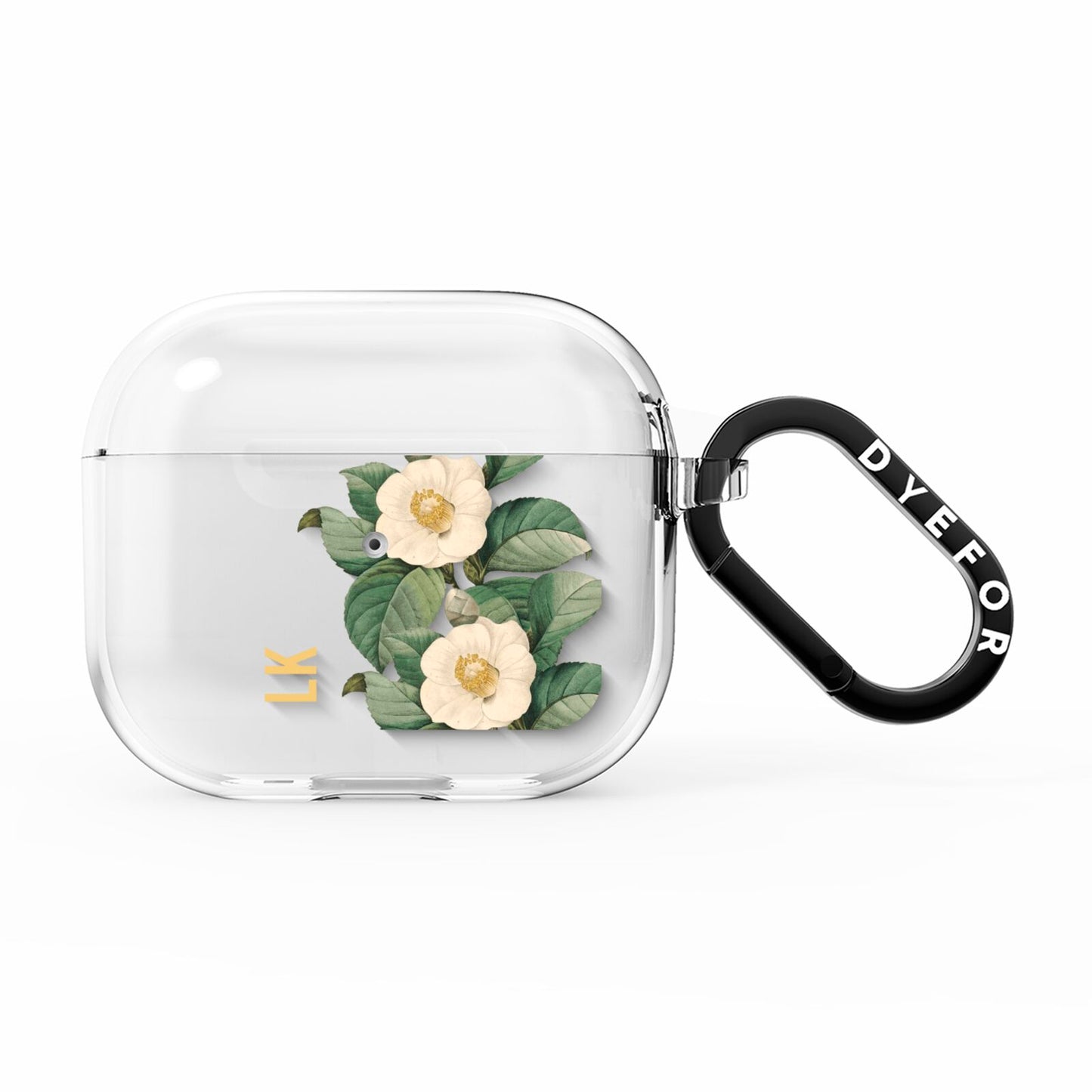 Vintage Flowers Personalised AirPods Clear Case 3rd Gen