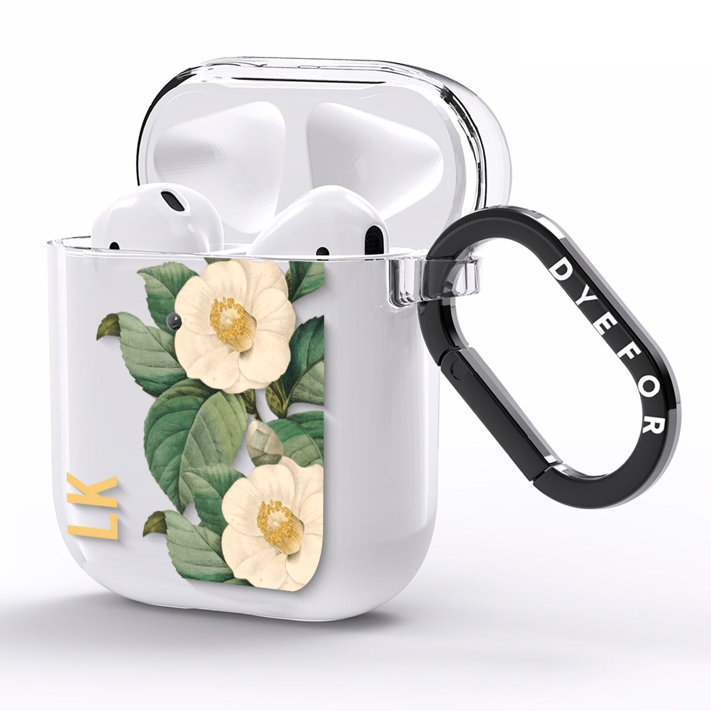 Vintage Flowers Personalised AirPods Clear Case Side Image