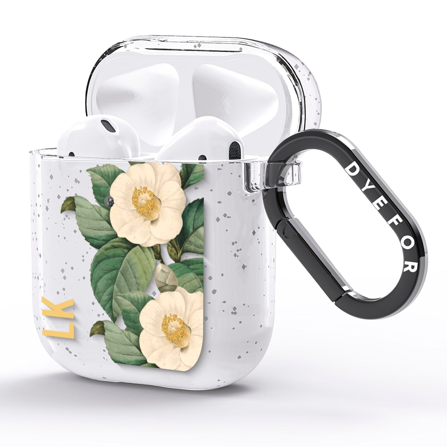 Vintage Flowers Personalised AirPods Glitter Case Side Image