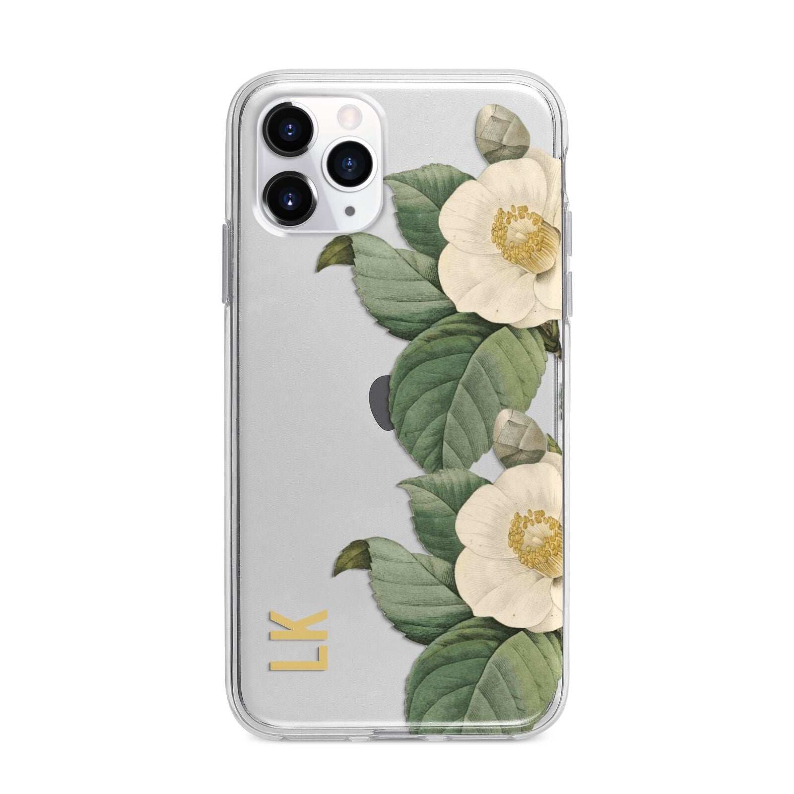 Vintage Flowers Personalised Apple iPhone 11 Pro Max in Silver with Bumper Case