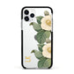 Vintage Flowers Personalised Apple iPhone 11 Pro in Silver with Black Impact Case