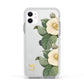 Vintage Flowers Personalised Apple iPhone 11 in White with White Impact Case