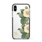 Vintage Flowers Personalised Apple iPhone Xs Impact Case Black Edge on Silver Phone