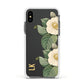 Vintage Flowers Personalised Apple iPhone Xs Impact Case White Edge on Black Phone