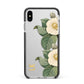 Vintage Flowers Personalised Apple iPhone Xs Max Impact Case Black Edge on Silver Phone