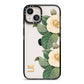 Vintage Flowers Personalised iPhone 13 Black Impact Case on Silver phone