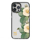 Vintage Flowers Personalised iPhone 13 Pro Max Black Impact Case on Silver phone