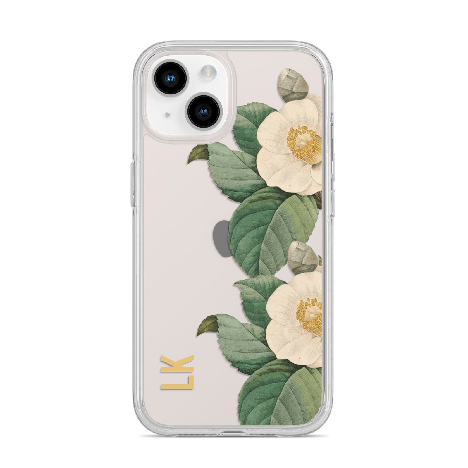 Vintage Flowers Personalised iPhone 14 Clear Tough Case Starlight