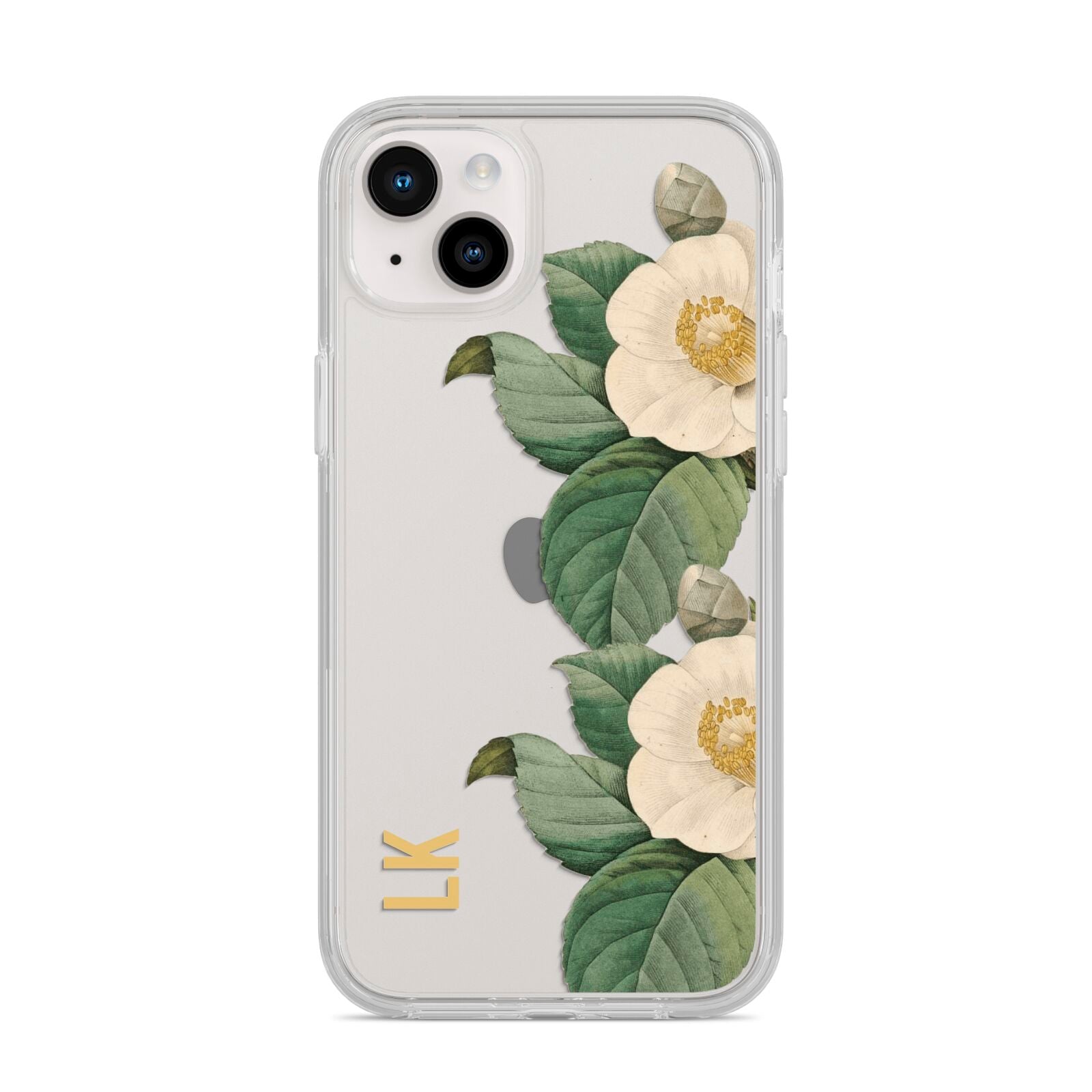 Vintage Flowers Personalised iPhone 14 Plus Clear Tough Case Starlight