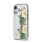 Vintage Flowers Personalised iPhone 14 Pro Glitter Tough Case Silver Angled Image