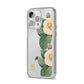 Vintage Flowers Personalised iPhone 14 Pro Max Clear Tough Case Silver Angled Image