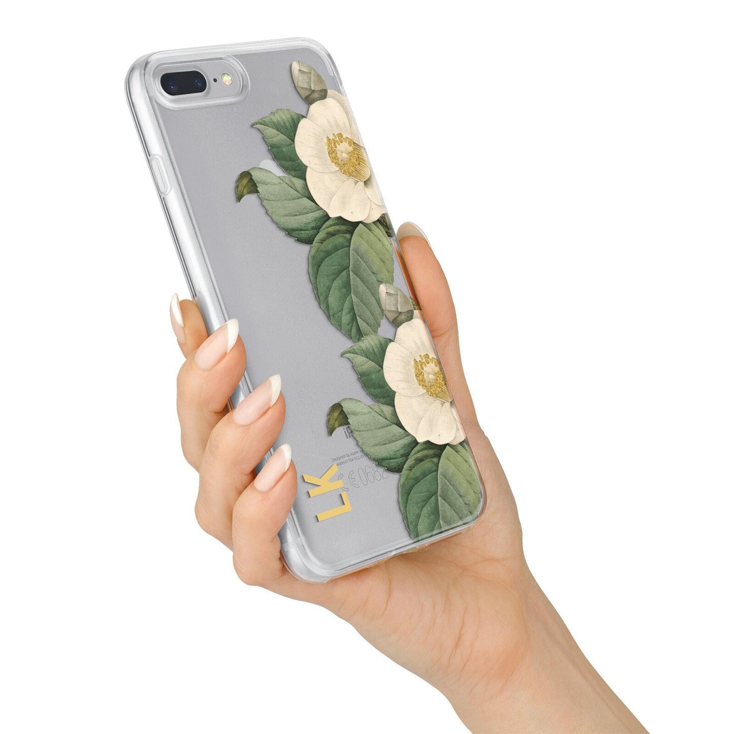 Vintage Flowers Personalised iPhone 7 Plus Bumper Case on Silver iPhone Alternative Image