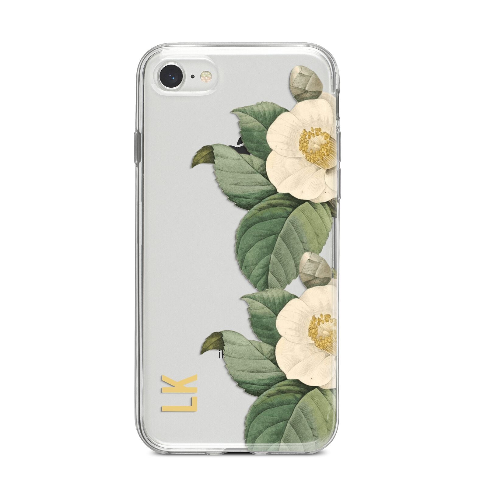 Vintage Flowers Personalised iPhone 8 Bumper Case on Silver iPhone