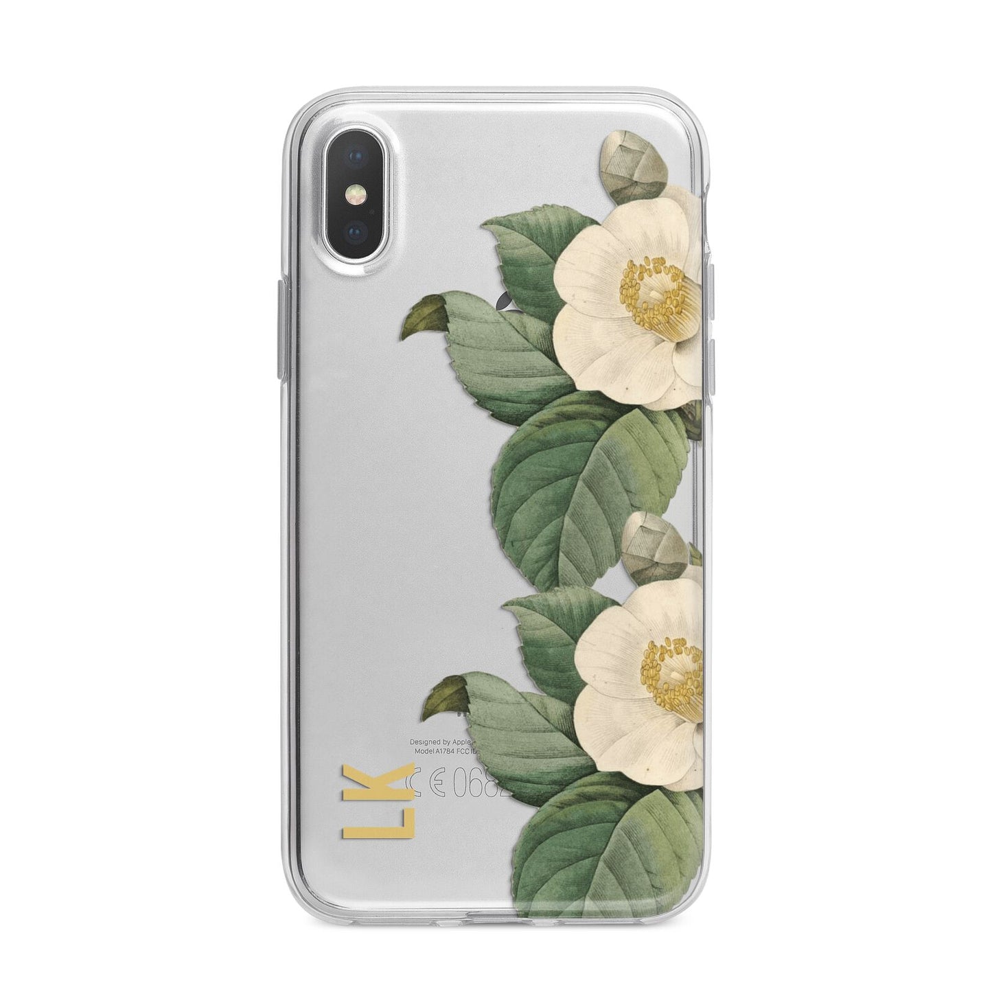 Vintage Flowers Personalised iPhone X Bumper Case on Silver iPhone Alternative Image 1