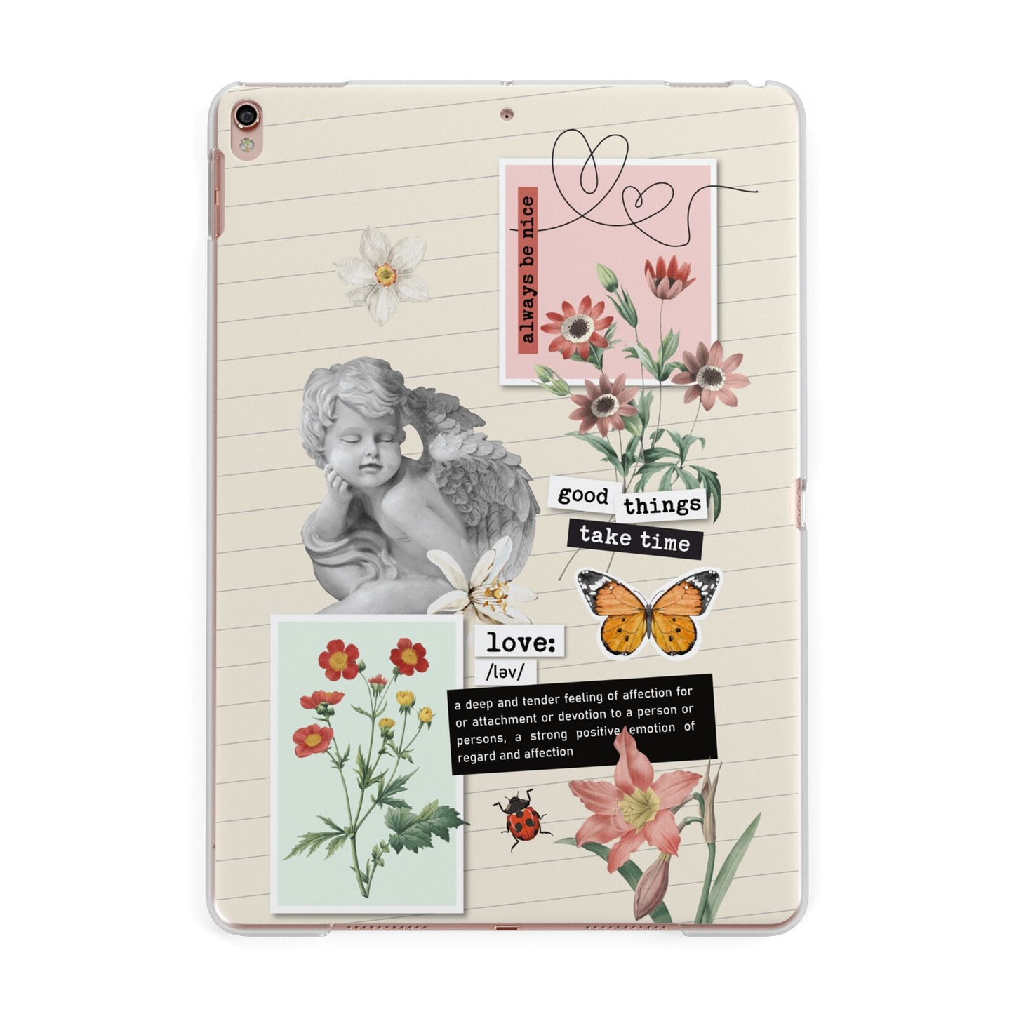 Vintage Love Collage Apple iPad Rose Gold Case