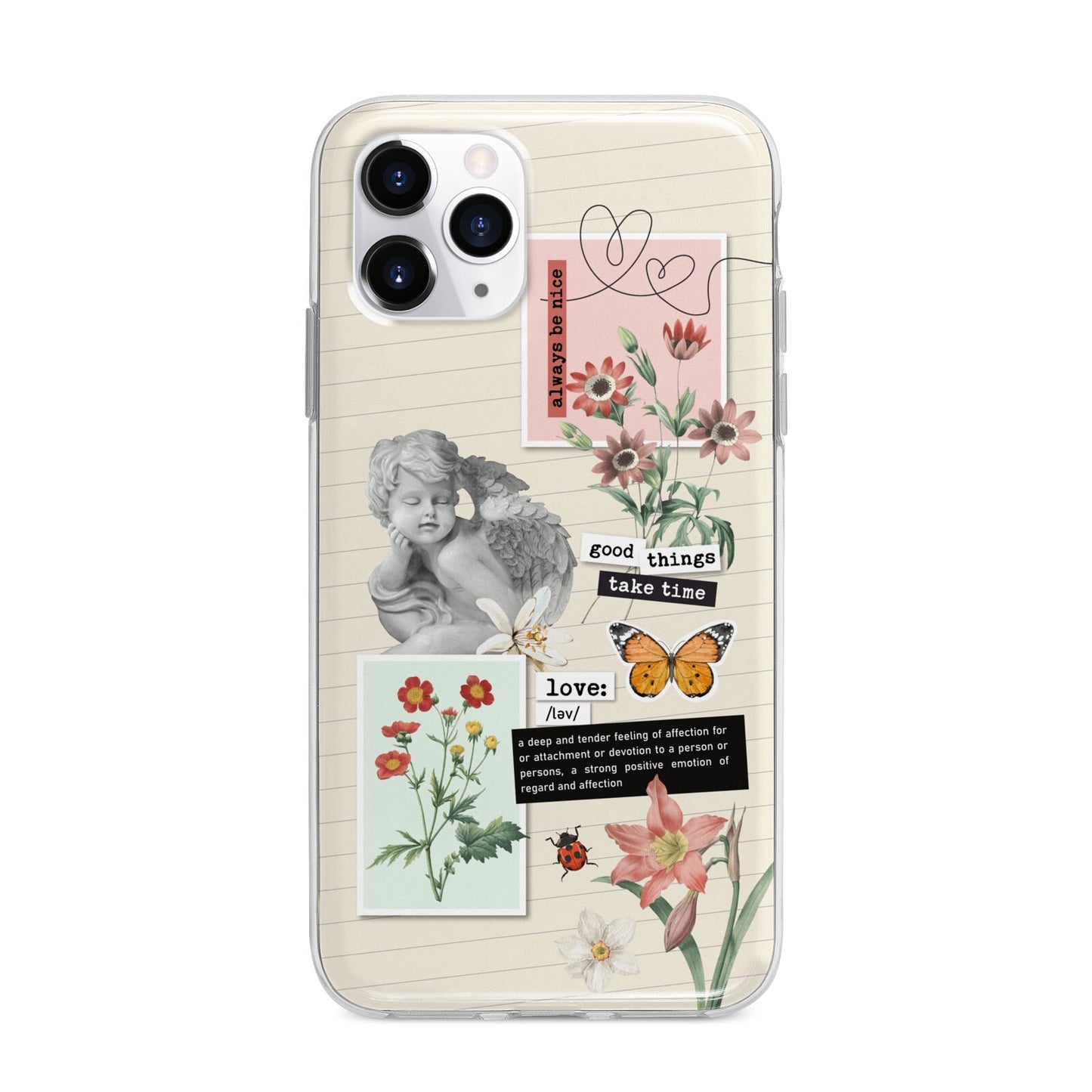 Vintage Love Collage Apple iPhone 11 Pro Max in Silver with Bumper Case