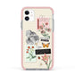 Vintage Love Collage Apple iPhone 11 in White with Pink Impact Case