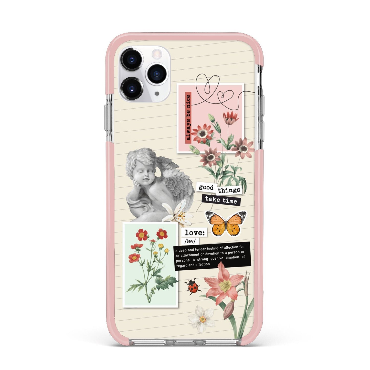 Vintage Love Collage iPhone 11 Pro Max Impact Pink Edge Case