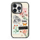 Vintage Love Collage iPhone 14 Pro Black Impact Case on Silver phone