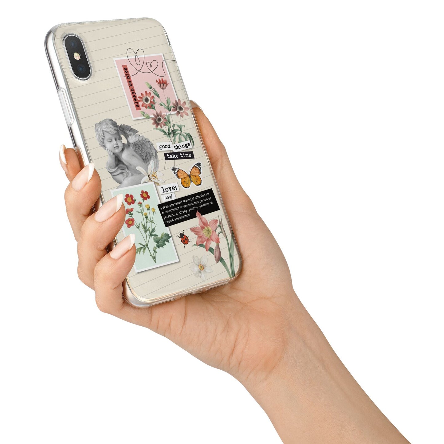 Vintage Love Collage iPhone X Bumper Case on Silver iPhone Alternative Image 2