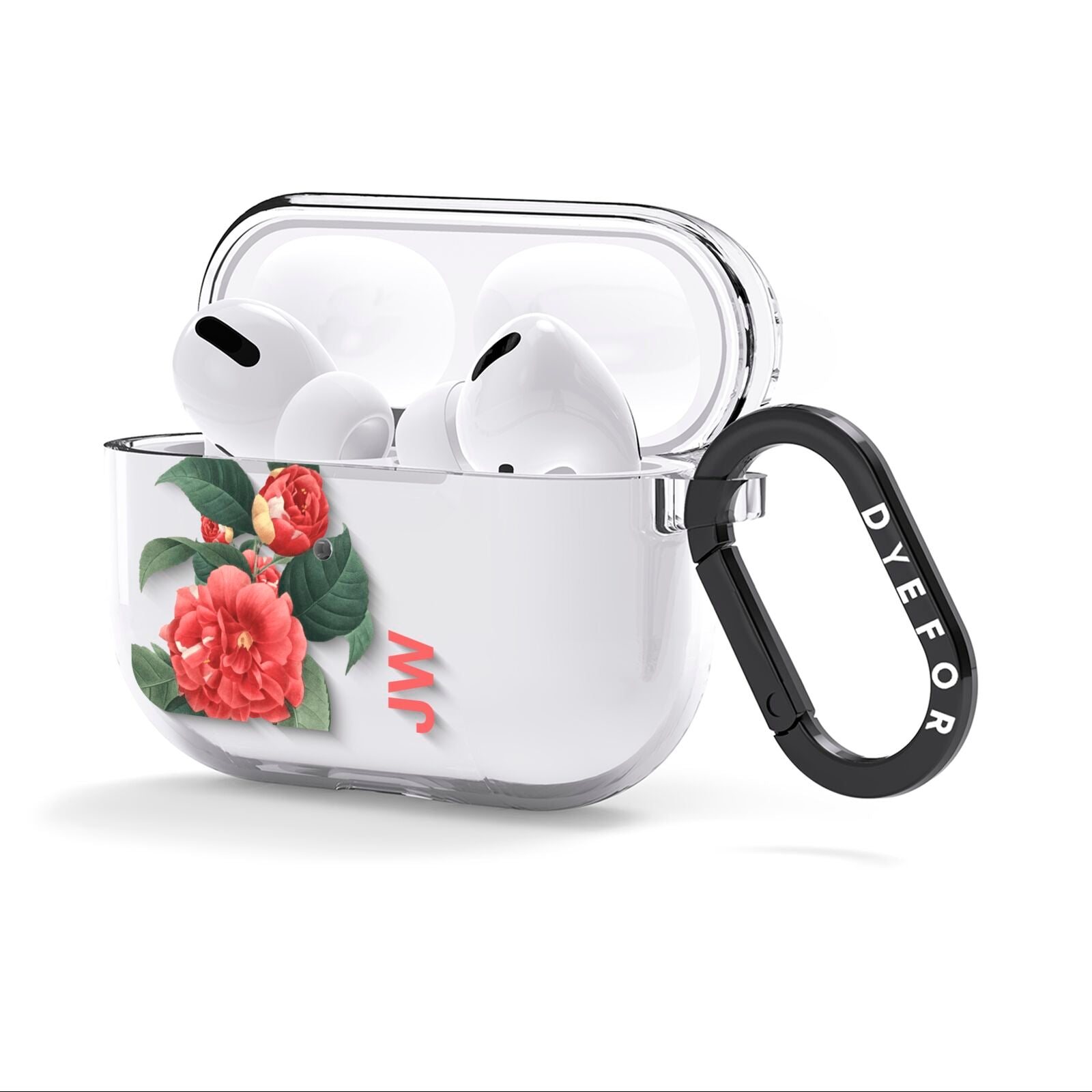 Vintage Personalised Flowers AirPods Clear Case 3rd Gen Side Image