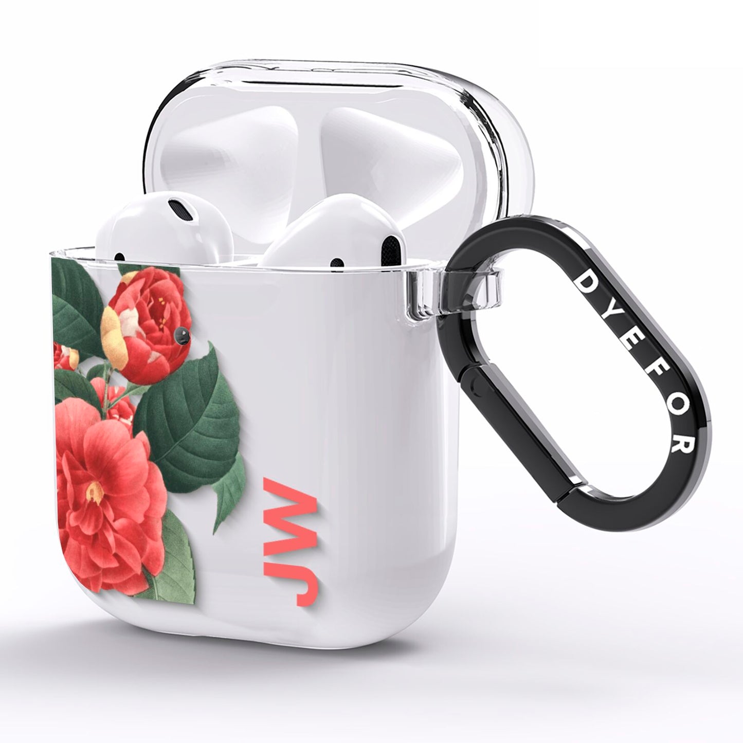 Vintage Personalised Flowers AirPods Clear Case Side Image