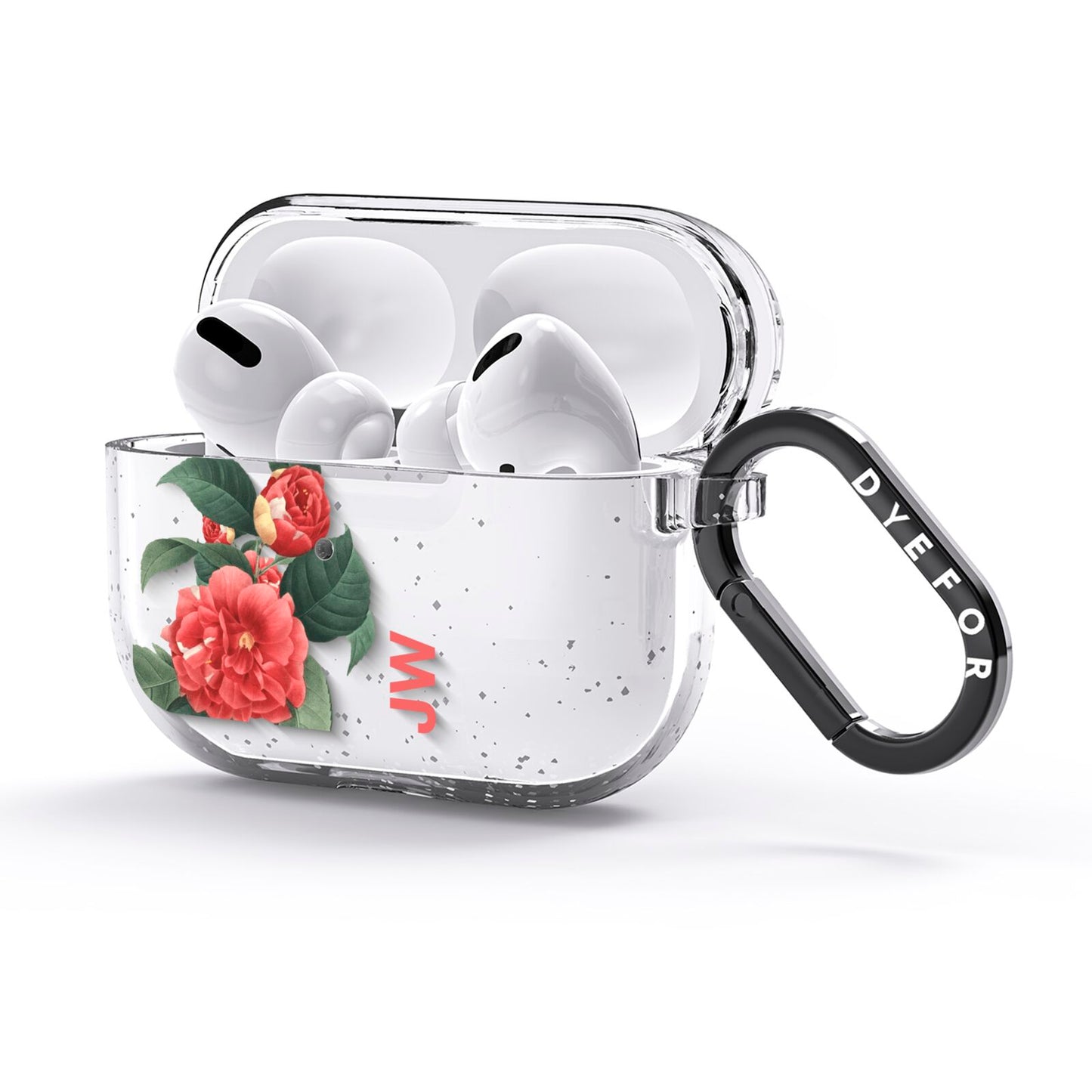 Vintage Personalised Flowers AirPods Glitter Case 3rd Gen Side Image