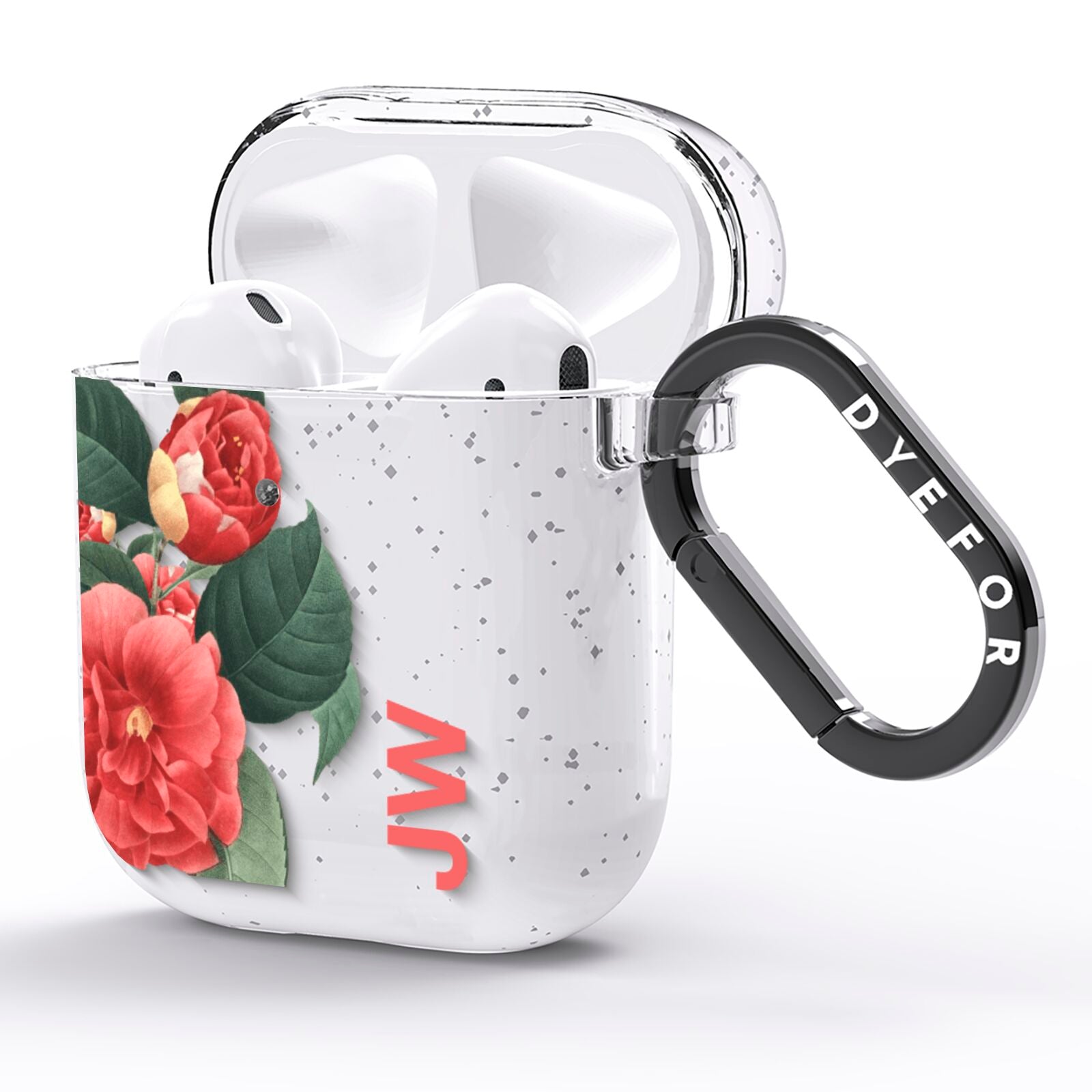 Vintage Personalised Flowers AirPods Glitter Case Side Image